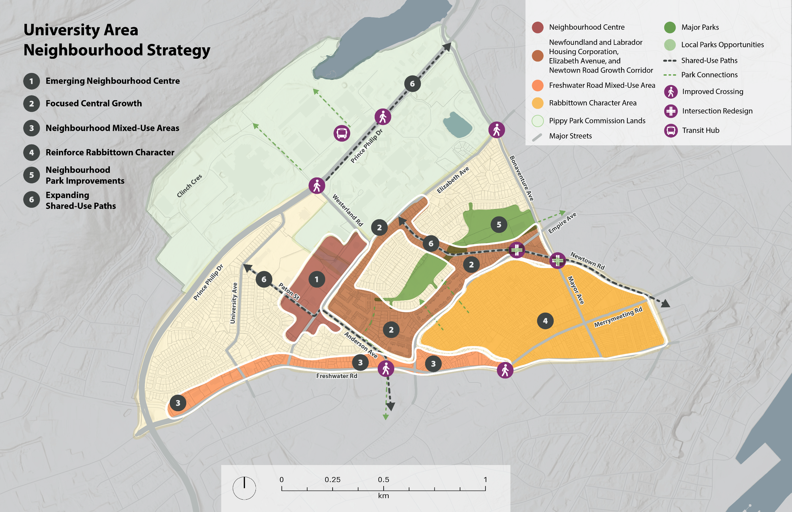 An image showing the map of the University Area neighbourhood and key neighbourhood areas