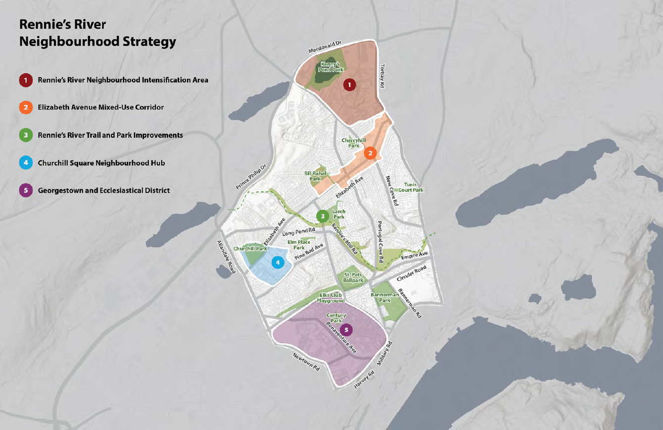 A map of the Rennie's River neighbourhood neighbourhood strategies.