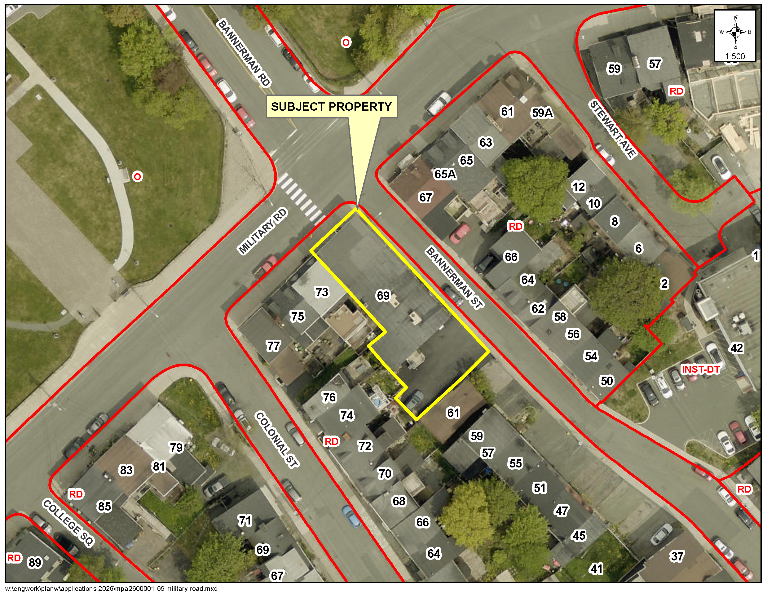 Location map for 69 Military Road