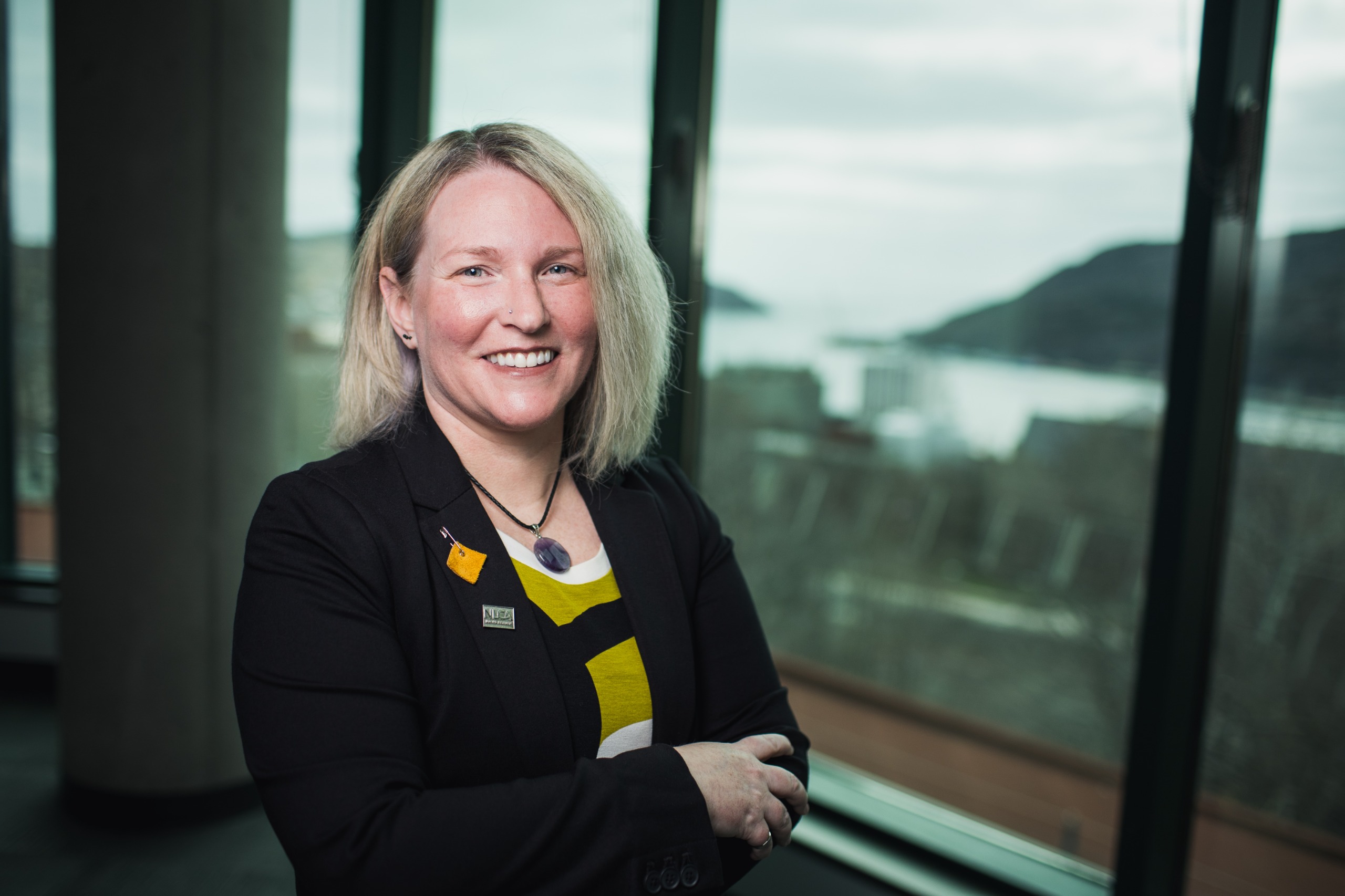 Image of a woman wearing a dark jacket